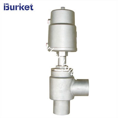 Cina Pneumatic Stainless Steel Sanitary Thread Ends Right Angle Seat Valve With Stainless Steel Actuator pemasok