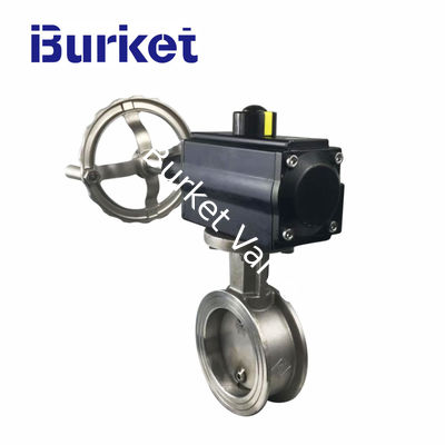 Cina DN100 flange connection SS304 pneumatic regulating butterfly valve with handwheel pemasok