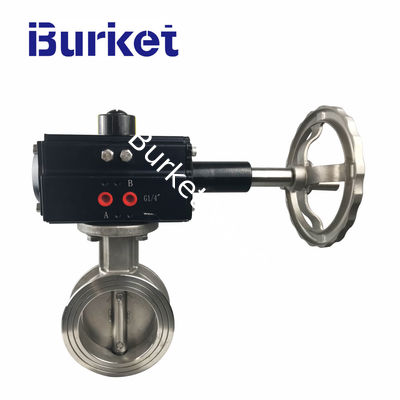 Cina 2-12in High Temperature Medium Pressure Cast iron Pneumatic PTFE Seal wafer butterfly valve pemasok