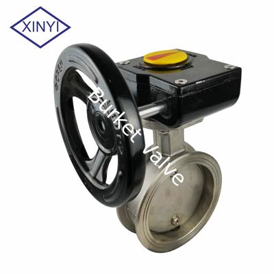 Cina Manual Turbine adjustment Stainless steel butterfly valve pemasok