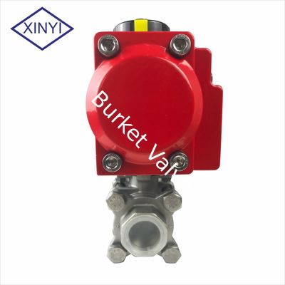 Cina Thread type stainless steel motorized pneumatic Three-sheet ball valves with actuator pemasok