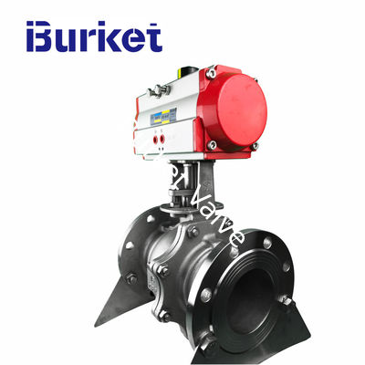 XinYi DN25 ss304 motorized pneumatic Three-sheet ball valves with pneumatic actuator pemasok