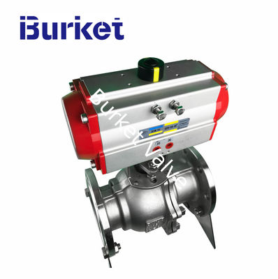 Double acting Pneumatic Operated Flanged Ball Valve for dyeing machine pemasok