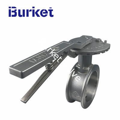4 in PN16 Manual Graded locking level handle butterfly valve stainless steel body for dyeing line pemasok