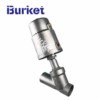 PN16 Stainless Steel Pneumatic Thread Ends Y-type Angle Seat Valve With Stainless Steel Actuator for dyeing machine pemasok