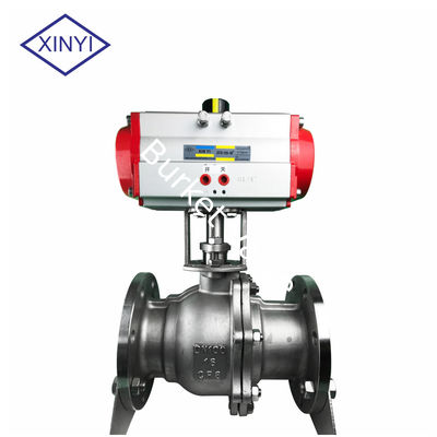DN15-200 Stainless steel Flanged v type ball valve adjustable pneumatic ball valve pemasok