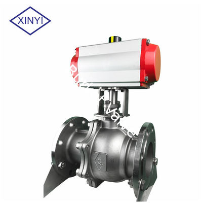 DN15-200 Stainless steel Flanged v type ball valve adjustable pneumatic ball valve pemasok