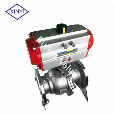 DN15-200 Stainless steel Flanged v type ball valve adjustable pneumatic ball valve pemasok