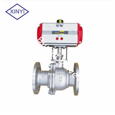 DN15-200 Stainless steel Flanged v type ball valve adjustable pneumatic ball valve pemasok